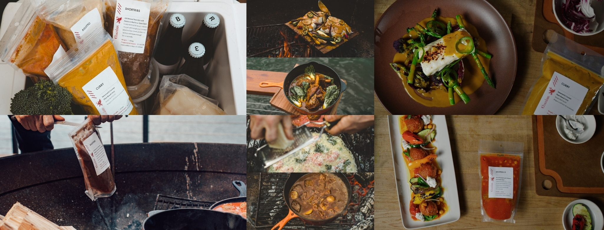 Chambar frozen meals collage